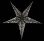 Preview: Baby Kala Black / Silverglitter - Foldable glowing Paperstar with 5 points, 40 cm
